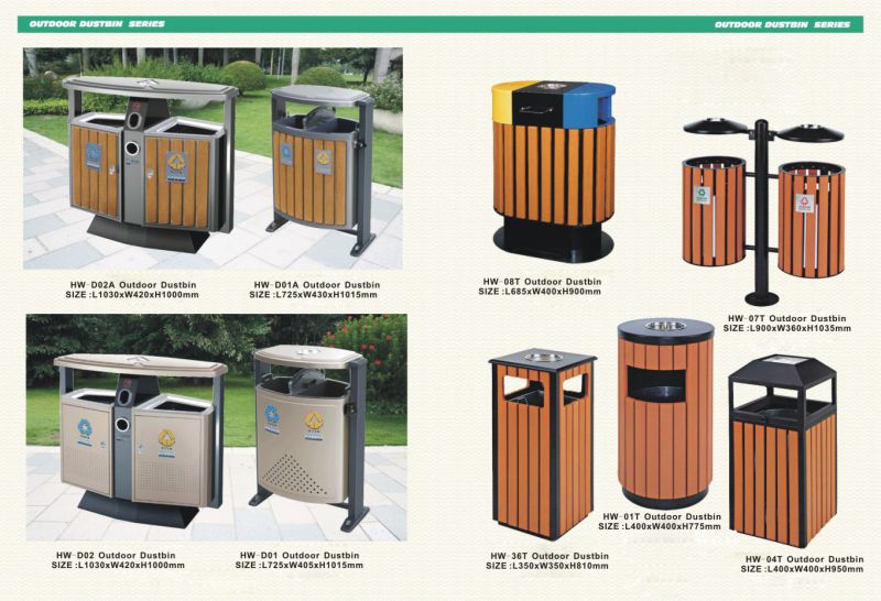 Eco-Friendly Outdoor Trash Can (Plastic wood)