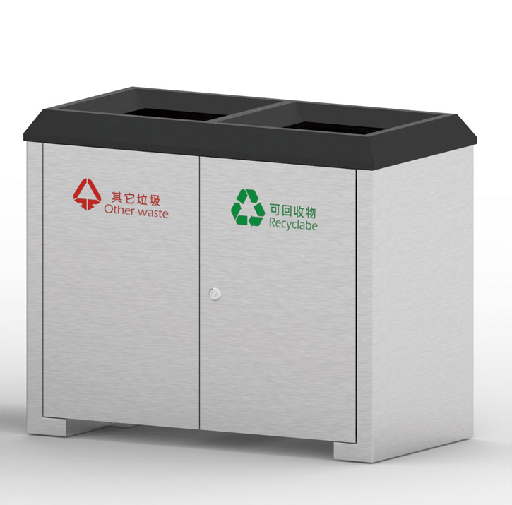 Smokeless outdoor waste bin with metal HW-527