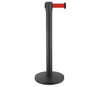 Black Painting Retractable Belt Crowd Control Stanchions for Train Station