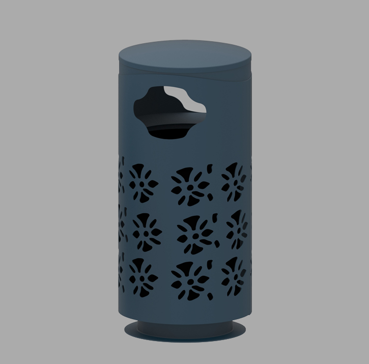 Delicate Outdoor waste bin with flower HW-516
