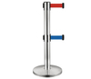 Stainless Steel Double Banner Retractable Belt Crowd Control Barrier for Library