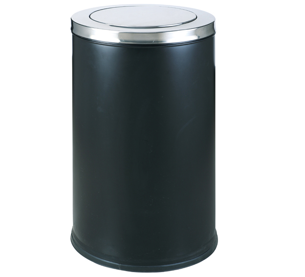YH-165B Iron Coated Waste Can with Black Color 