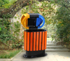 Outdoor waste can with plastic wood for park HW-08