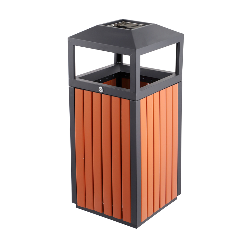 Outdoor Plastic Wood Waste Bin From China Factory HW-04