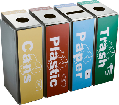 stainless steel waste can with sticker for Singapore market HW-156