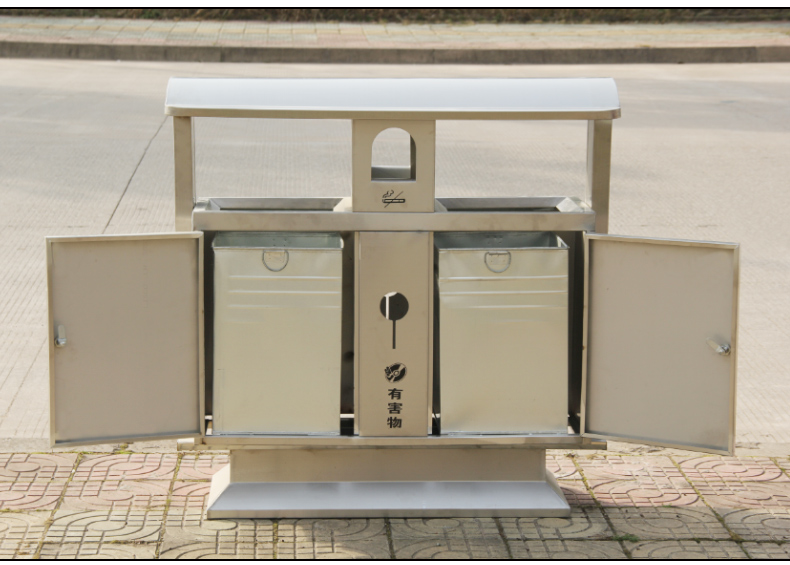 Outdoor street waste can with stainless steel HW-83
