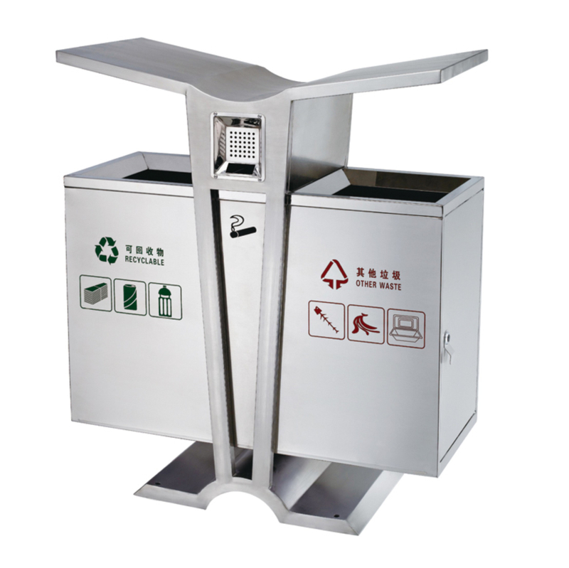 Mothproof Stainless Steel Waste Can For Park HW-135