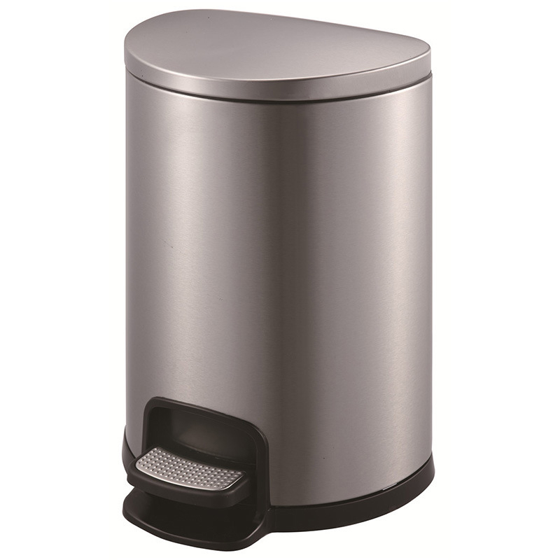 Home Use Stainless Steel Half- Round Shape Lid Pedal Waste Bin (20 L/KL-031)