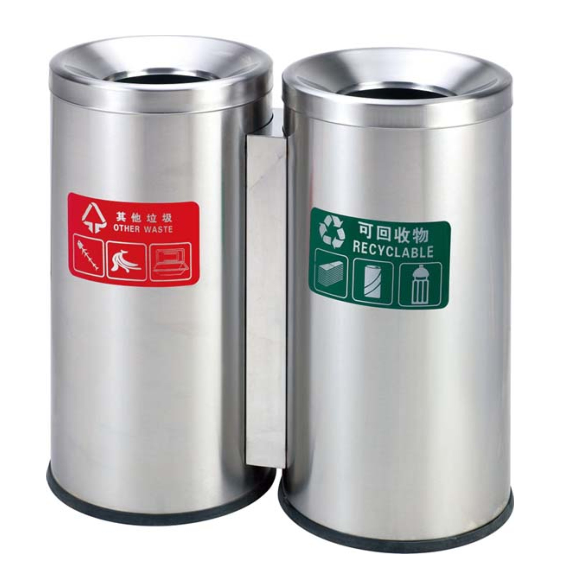 Recyclable Outdoor Waste Can With Stainless Steel HW-92