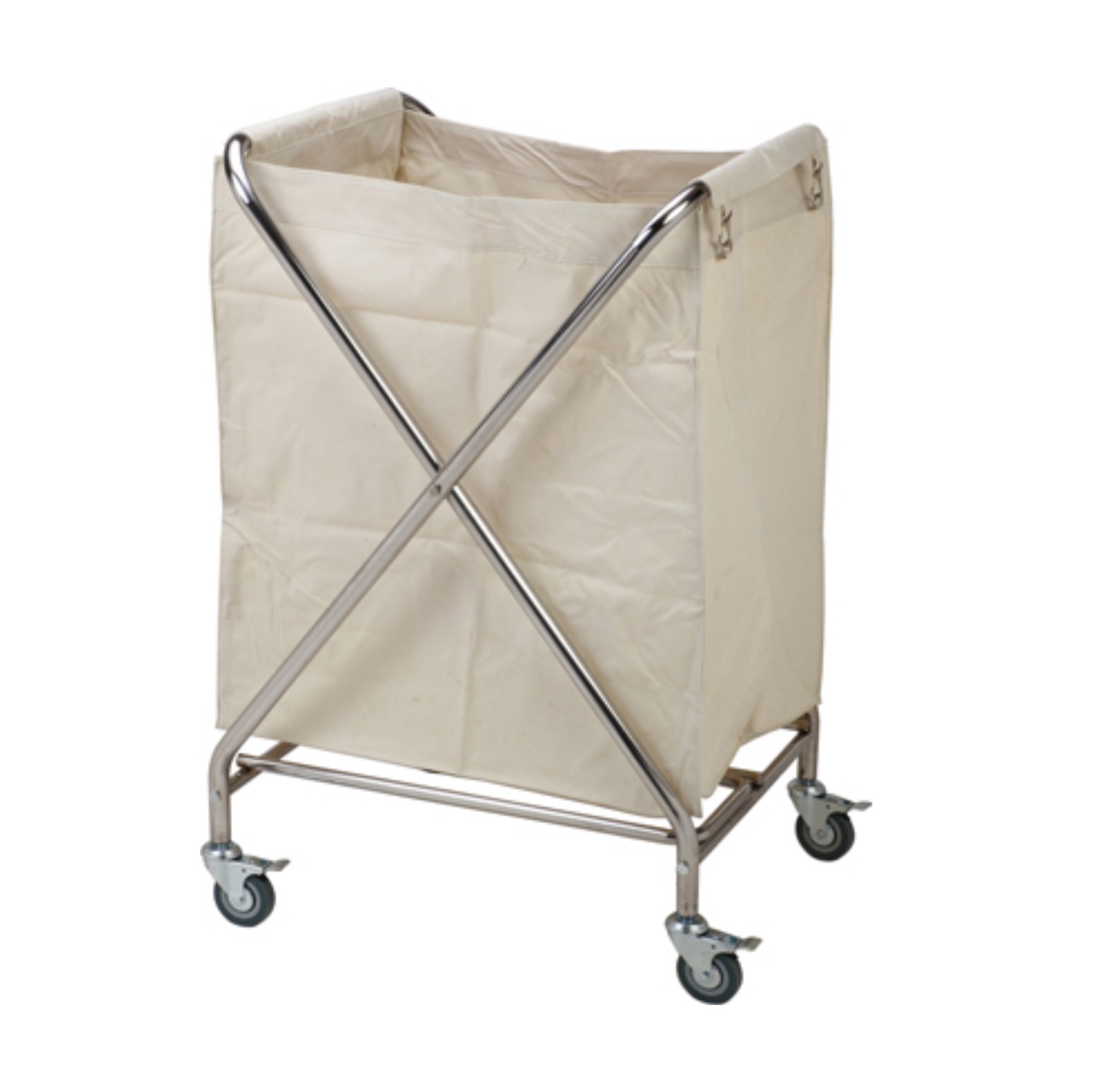 X Shaped Stainless Steel Hotel Guest Room Linen Trolley for Hospital Cleaning (FW-16)