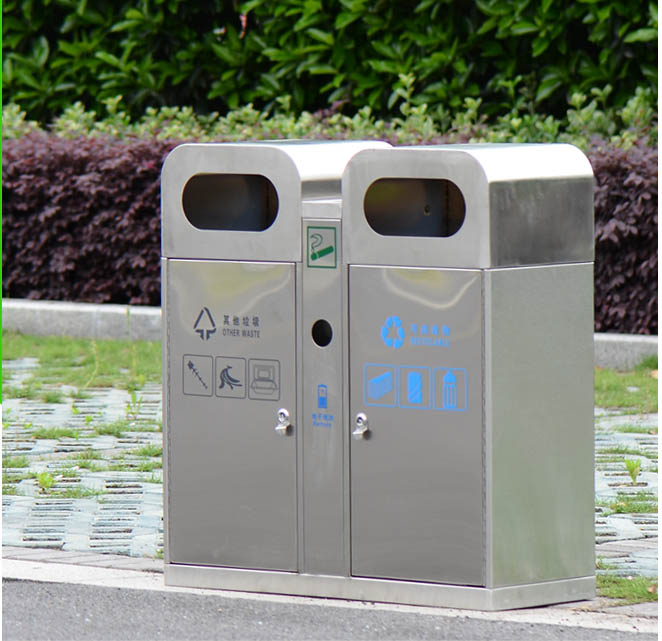 Public Garden Outdoor Stainless Steel Dustbins