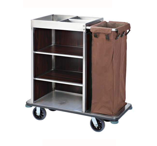 One Clothbag with Iron Coated Guestroom Service Trolley (FW-03B)