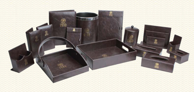 Leatherette Hotel Guest Room Amenities Set (KW-101A)