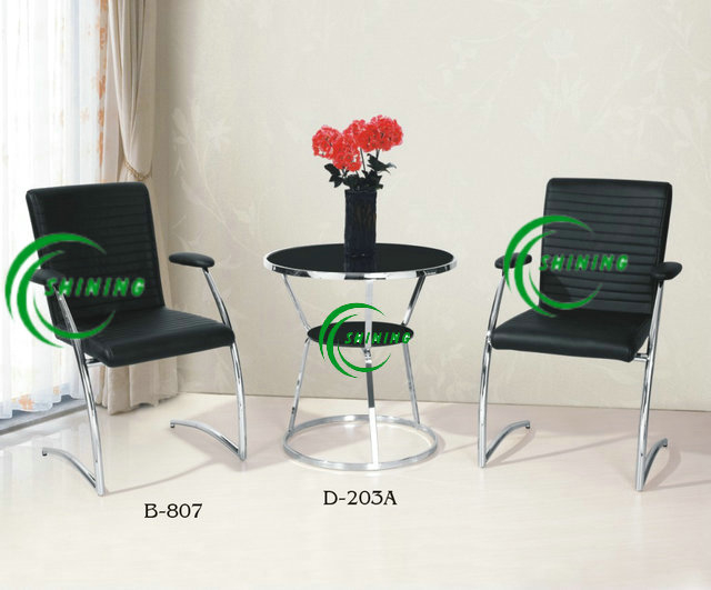 Stainless Steel Glass Side Table and Chair (B-807)