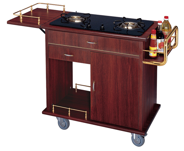 Moveable Flambe Trolley with Two Stove (FW-43T)