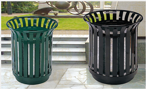 Round Outdoor waste bin with top open HW-98