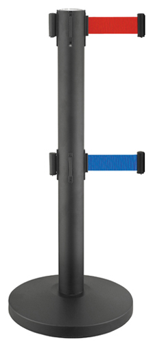 Black Painting Retractable Belt Crowd Control Posts & Stanchions for School