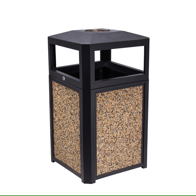Eco-Friendly Stone Body Trash can with Large Capacity HW-548