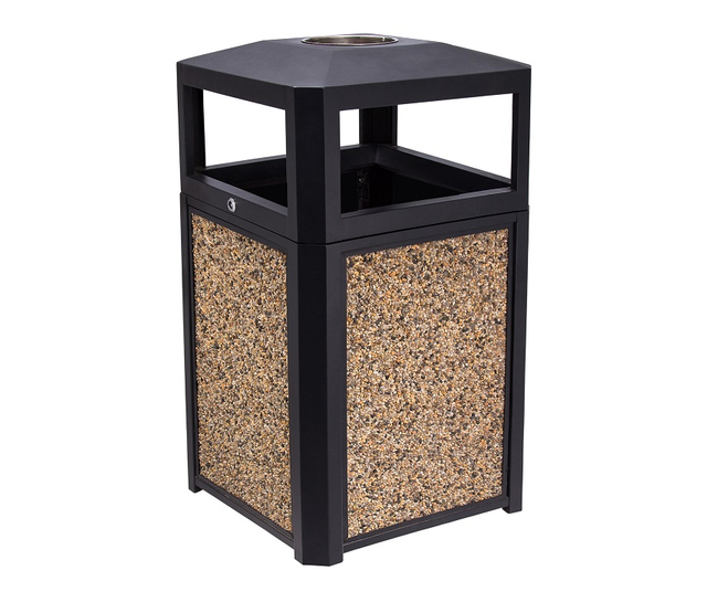 High Capacity Stone-Like Trash Can for Public area