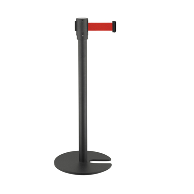 Black Painted Crowd Control Barrier Posts with Retractable Belt for Airport(LG-23)