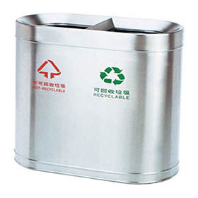 Classified Waste Container For Shopping Mall With Sticker YH-167
