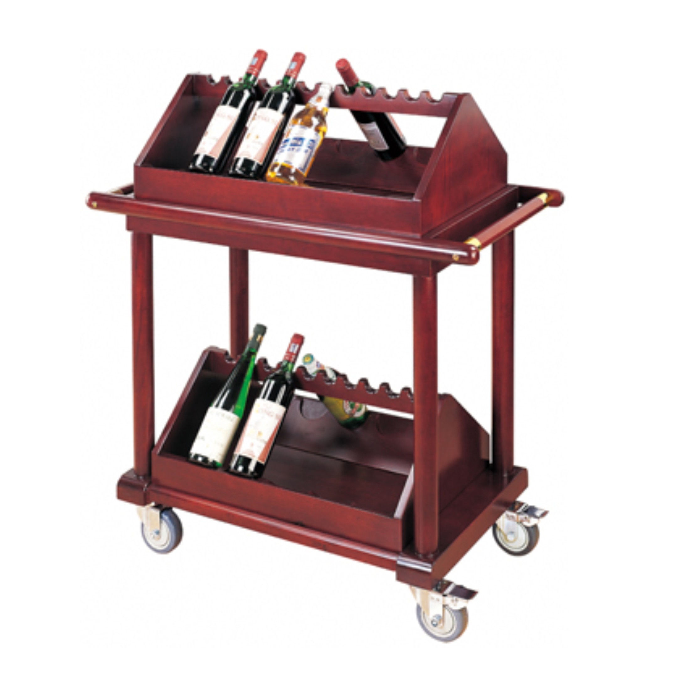Wood Liquor Trolley for Red Wine for Restaurant (FW-31)