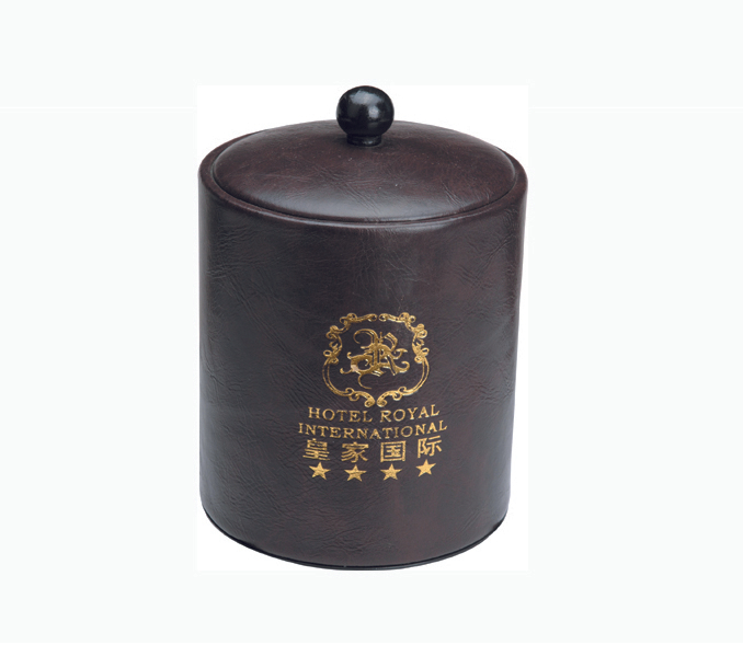 Hotel Guestroom Leather Accessories, PU Ice Bucket (KW-101A)
