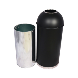 Rounded Metal Trash Can with Dome Top Recycling YH-158E
