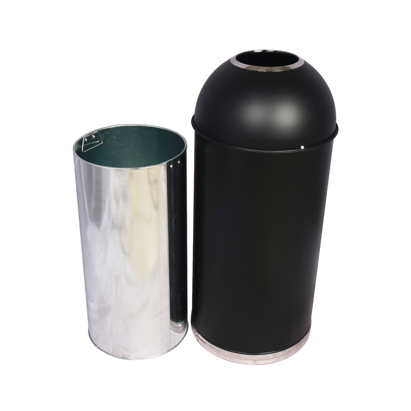 Rounded Metal Trash Can with Dome Top Recycling YH-158E