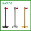 Metal Black Paint Crowd Control Retractable Stanchions for Shopping Mall 
