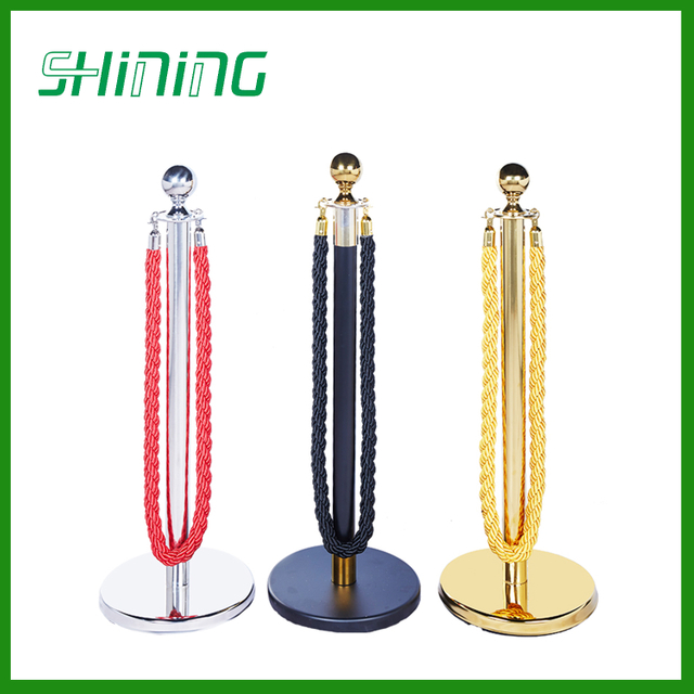 Gold Color with Stainless Steel Crowd Control Stanchions with Ropes for Bank 