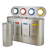 4 Compartment Stainless Steel Trash Can for Commerical Use