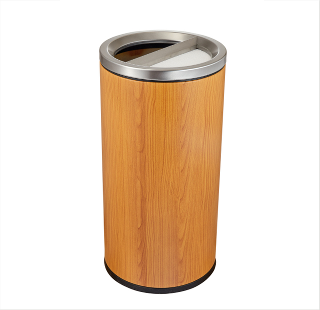 Rounded Stainless Steel Waste bin with half opening 