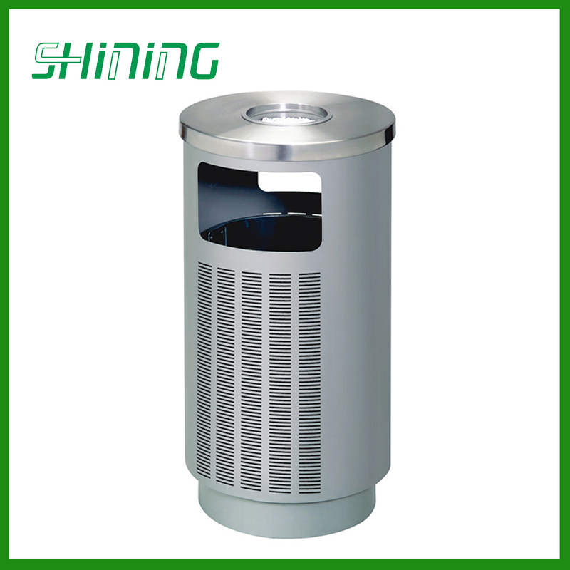 Roundness Waste Bin with Ashtray for Outdoor HW-74