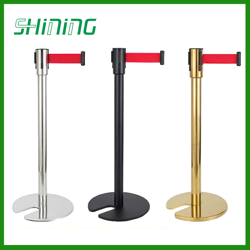 Black Painting Industrial Retractable Belt Barriers for Airport 