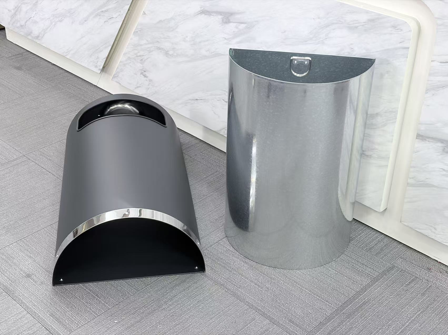 Half Round Trash Can with big capacity (YH-90B)