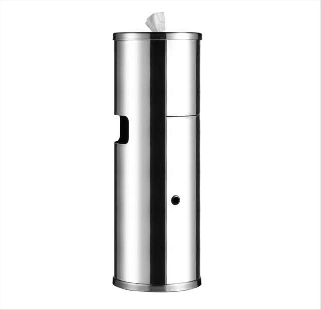 Commercial Stainless Steel Wipe Dispenser Trash Can with Floor Standing 