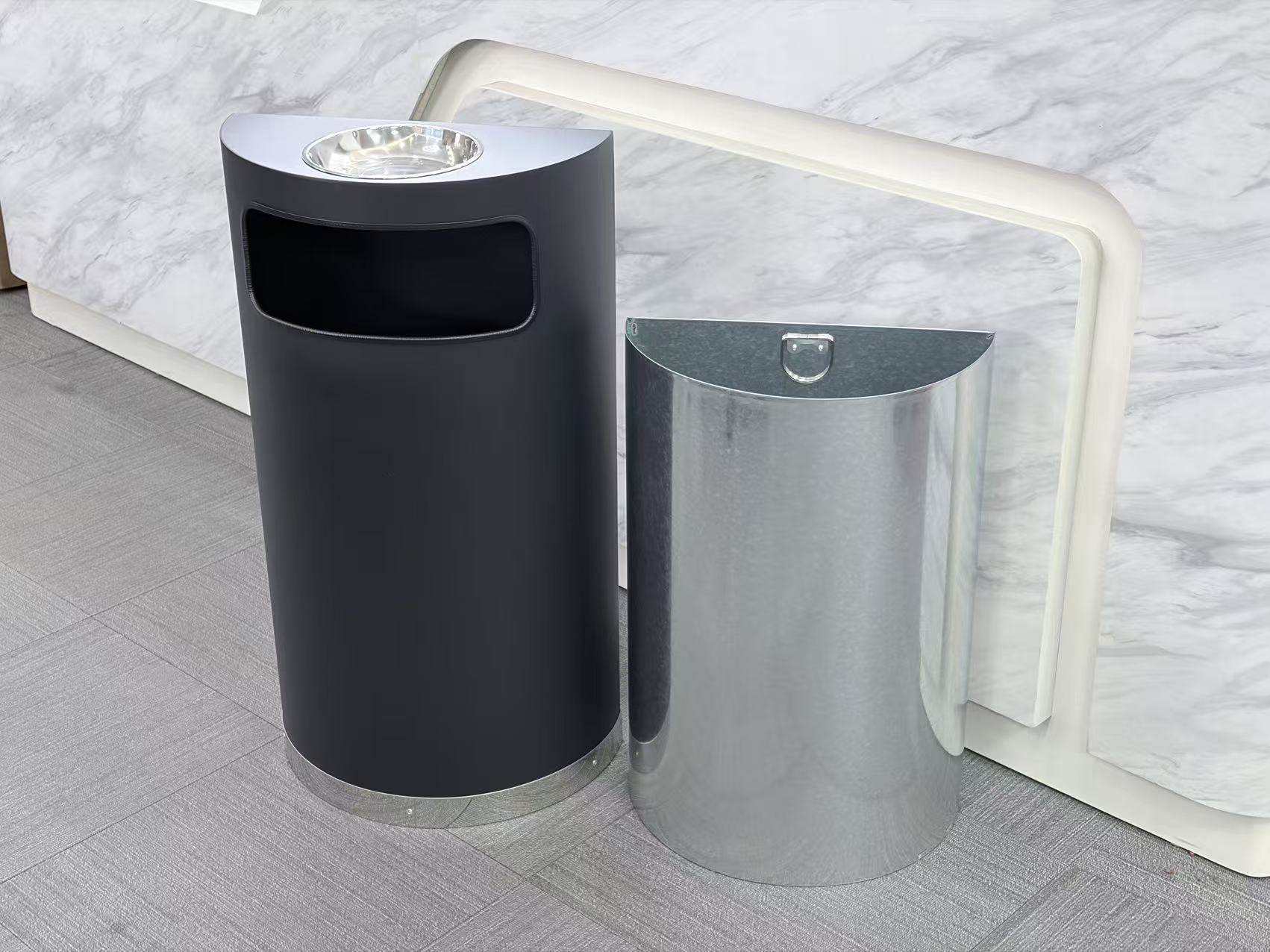 Half Round Trash Can with big capacity (YH-90B)