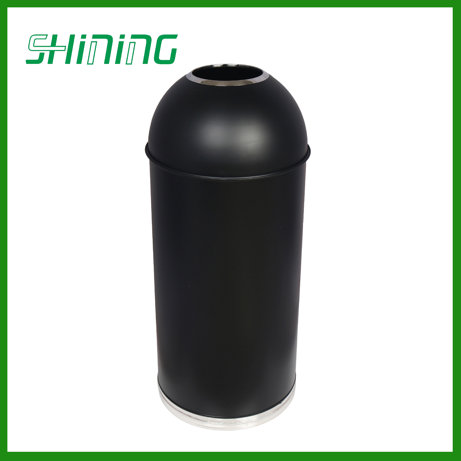 Rounded Metal Trash Can with Dome Top Recycling YH-158E