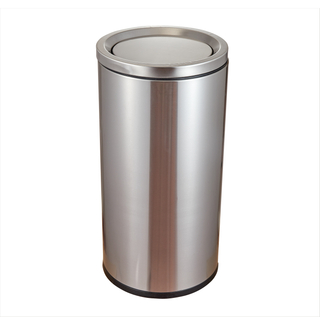 Rounded Stainless Steel Dustbin with Flip lid