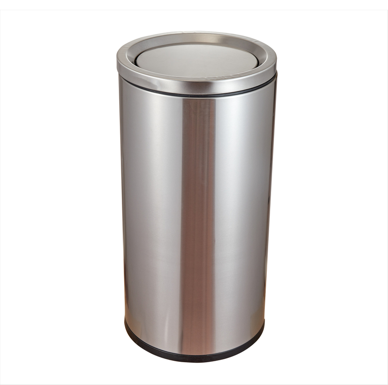 Rounded Stainless Steel Dustbin with Flip lid