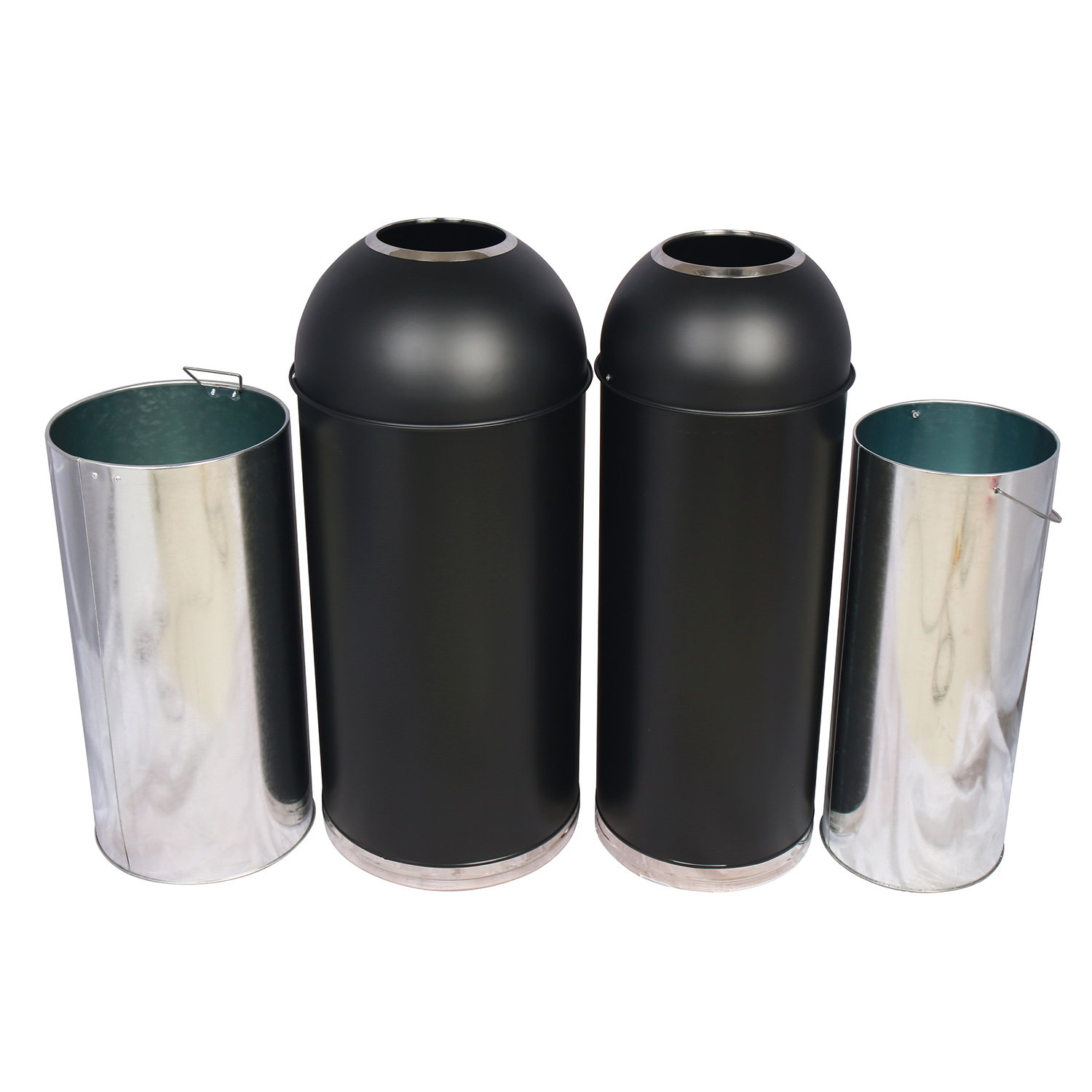 Rounded Metal Trash Can with Dome Top Recycling YH-158E