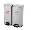 Dual Compartment Stainless Steel Recycle Garbage Bin 30L+30L for Kitchen, Office, Home - Silent And Gentle Open And Close