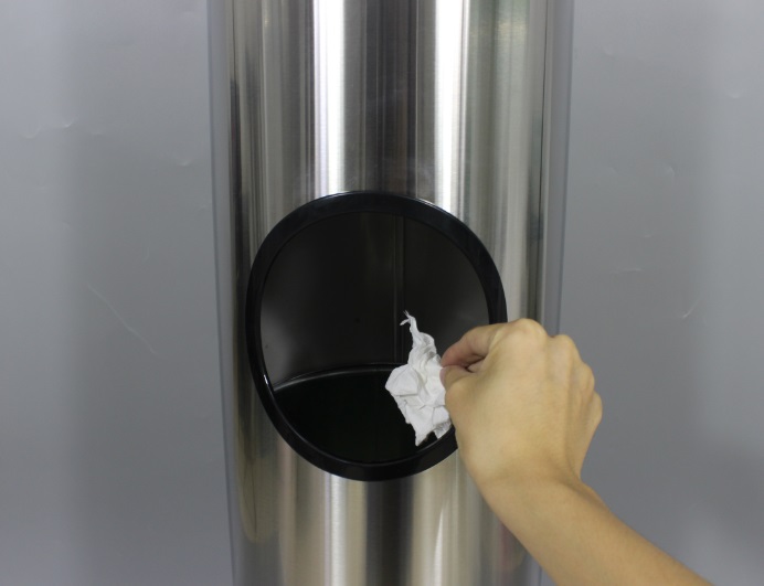 Floor Standing Stainless Steel Gym Wipes Dispenser 