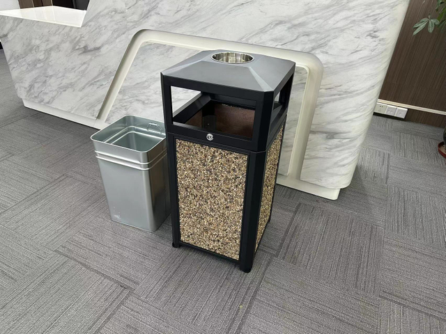 Eco-Friendly Stone Body Trash can with Large Capacity HW-548