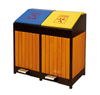 Outdoor waste can with plastic wood and pedal HW-49