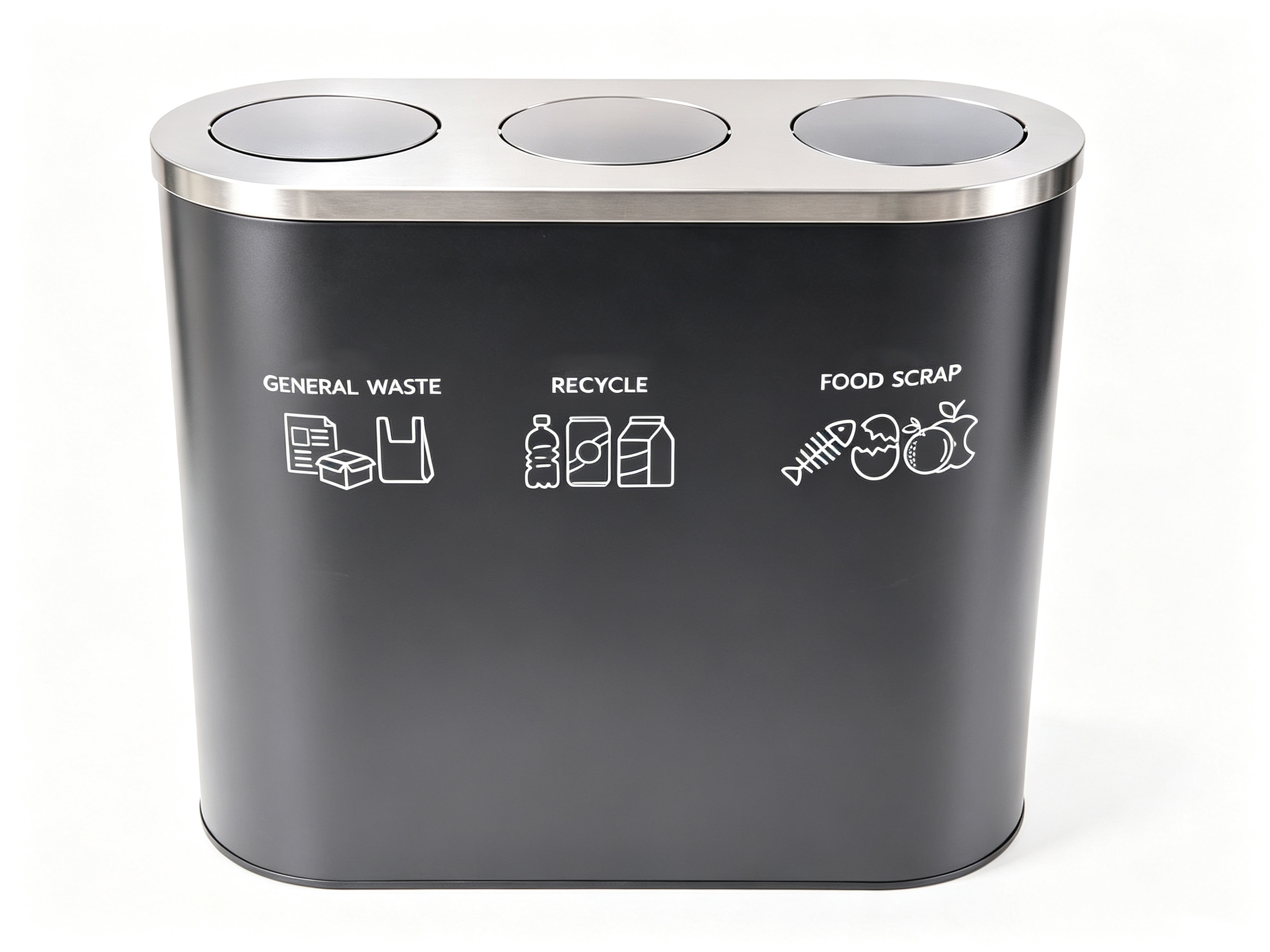 Good quality Stainless Steel 3 Classification Waste Can HW-168