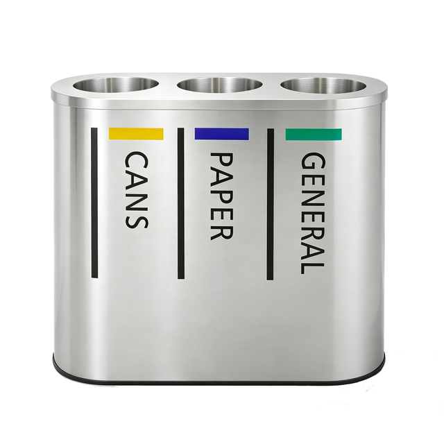 Good quality Stainless Steel 3 Classification Waste Can HW-168